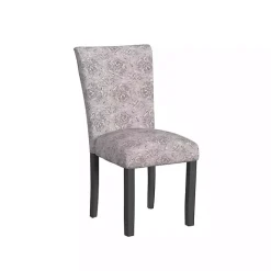 Gray Floral Parsons Dining Chairs, Set of 2