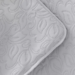 Gray Floral Stitch 2-pc. Twin Quilt Set