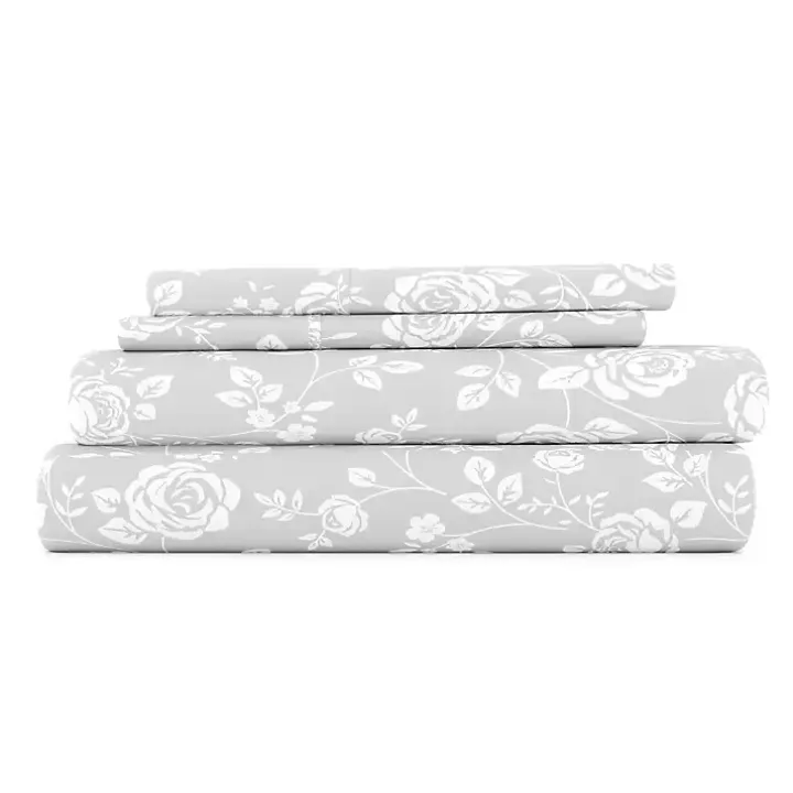 Gray Garden 4-pc. Queen Sheet Set