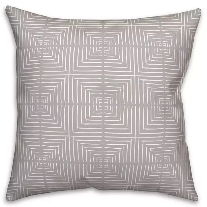Gray Geometric Indoor/Outdoor Pillow