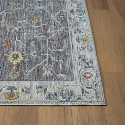 Gray Ivory Area Rug, 5x8
