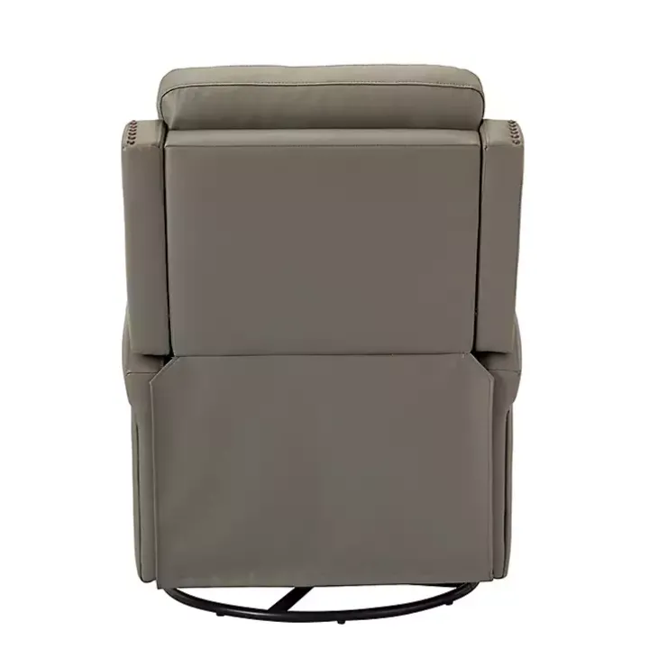Gray Leather Swivel Rocker Recliner