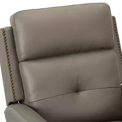 Gray Leather Swivel Rocker Recliner