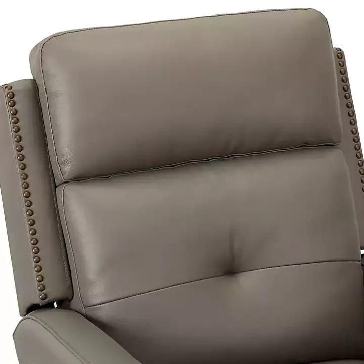 Gray Leather Swivel Rocker Recliner
