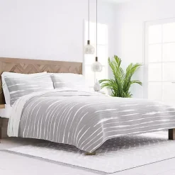 Gray Linear Reversible 2-pc. Twin Quilt Set