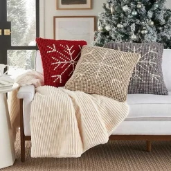 Gray Looped Snowflake Pillow