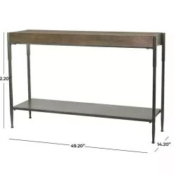 Gray Metal and Wood Console Table