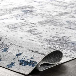Gray Modern Abstract Washable Area Rug, 3x5