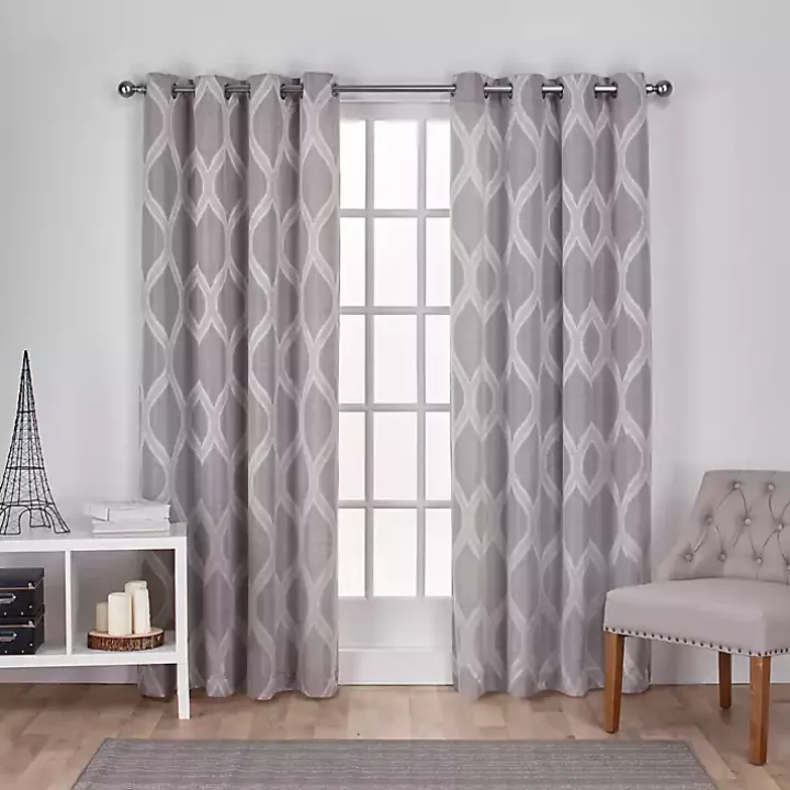 Gray Monte Curtain Panel Set, 84 in.
