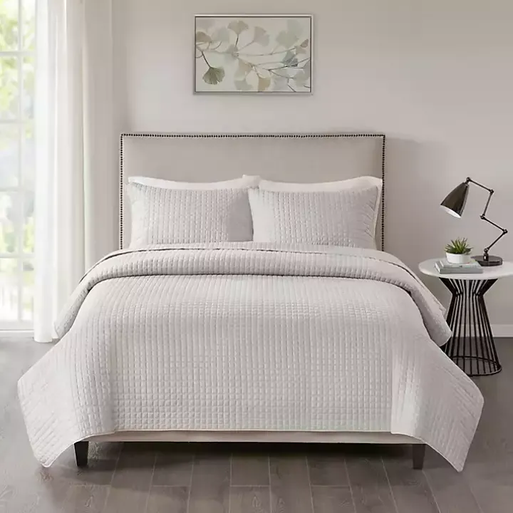 Gray Nash 3-pc. Reversible King Coverlet Set