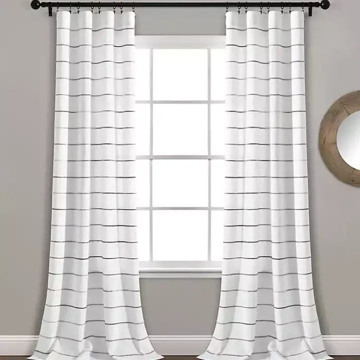 Gray Ombre Stripe Curtain Panel Set, 95 in.