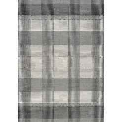Gray Plaid Emily Henderson x RugsUSA Area Rug, 4x6