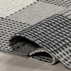 Gray Plaid Emily Henderson x RugsUSA Area Rug, 5x8