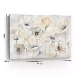 Gray Poppy Garden Landscape Canvas Art Print