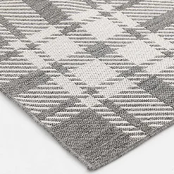 Gray Priya Plaid Indoor/Outdoor Area Rug, 5x7