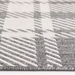 Gray Priya Plaid Indoor/Outdoor Area Rug, 5x7