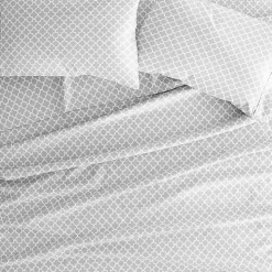 Gray Quatrefoil 4-pc. King Sheet Set