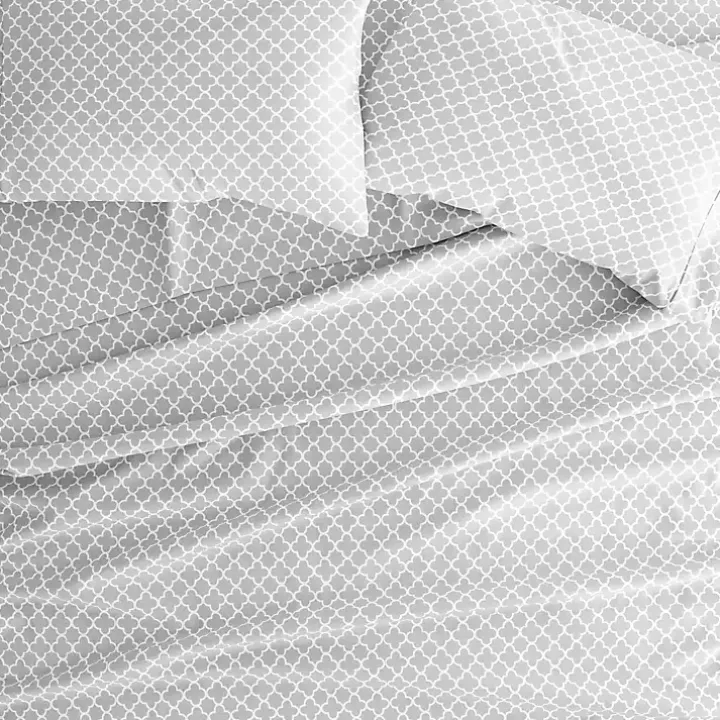 Gray Quatrefoil 3-pc. Twin Sheet Set
