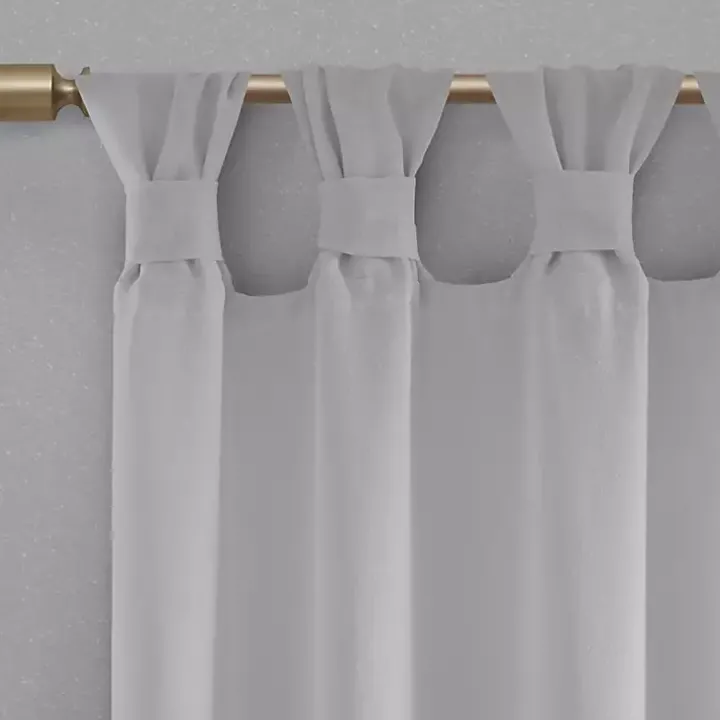 Gray Rosette Tab Top Curtain Panel, 63 in.