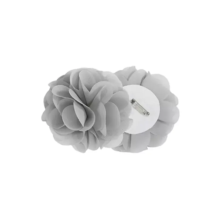Gray Rosette Tab Top Curtain Panel, 63 in.