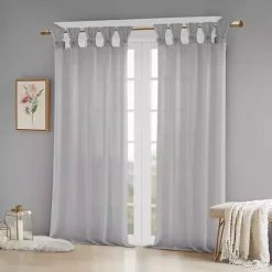 Gray Rosette Tab Top Curtain Panel, 95 in.