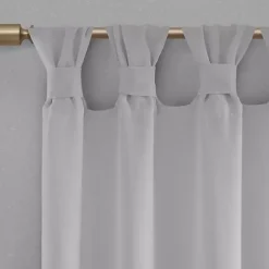 Gray Rosette Tab Top Curtain Panel, 95 in.