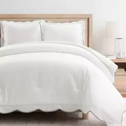 Gray Scalloped Edge 3-pc. King Comforter Set