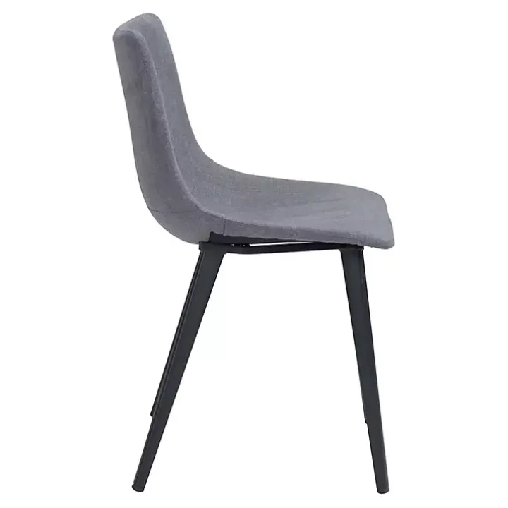 Gray Scooped Daniel Dining Chairs, Set of 2