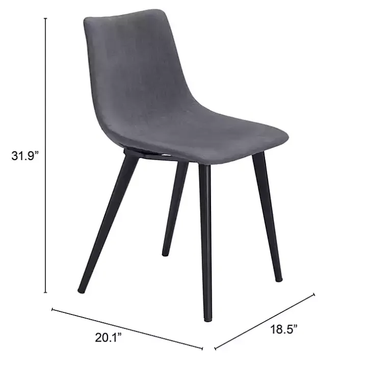 Gray Scooped Daniel Dining Chairs, Set of 2