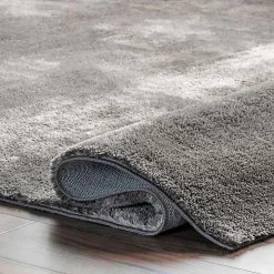 Gray Shag Washable Area Rug, 6x9