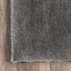 Gray Shag Washable Area Rug, 6x9