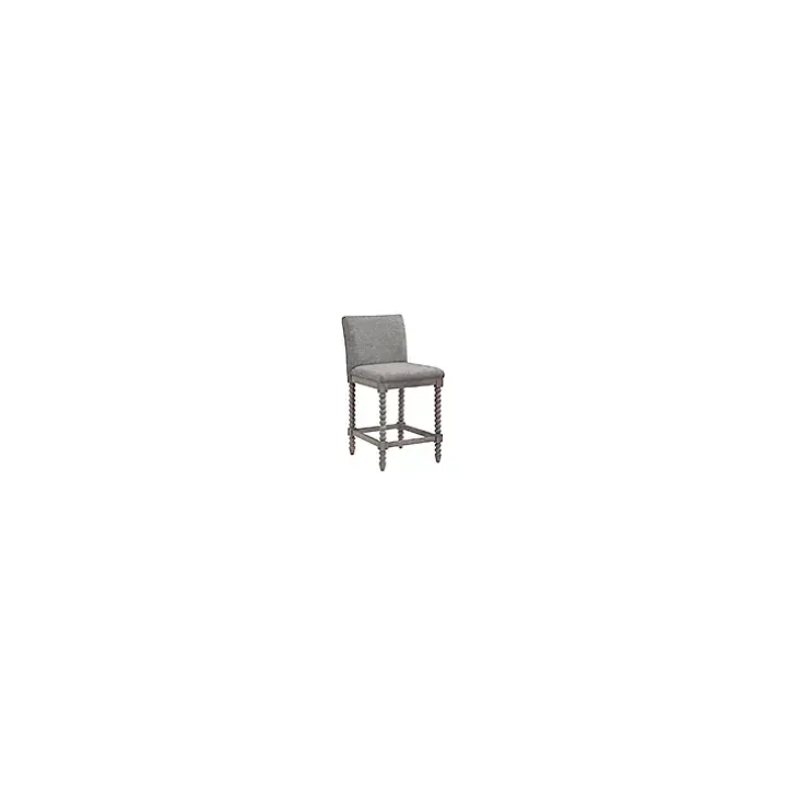 Gray Spindle Legs Counter Stool