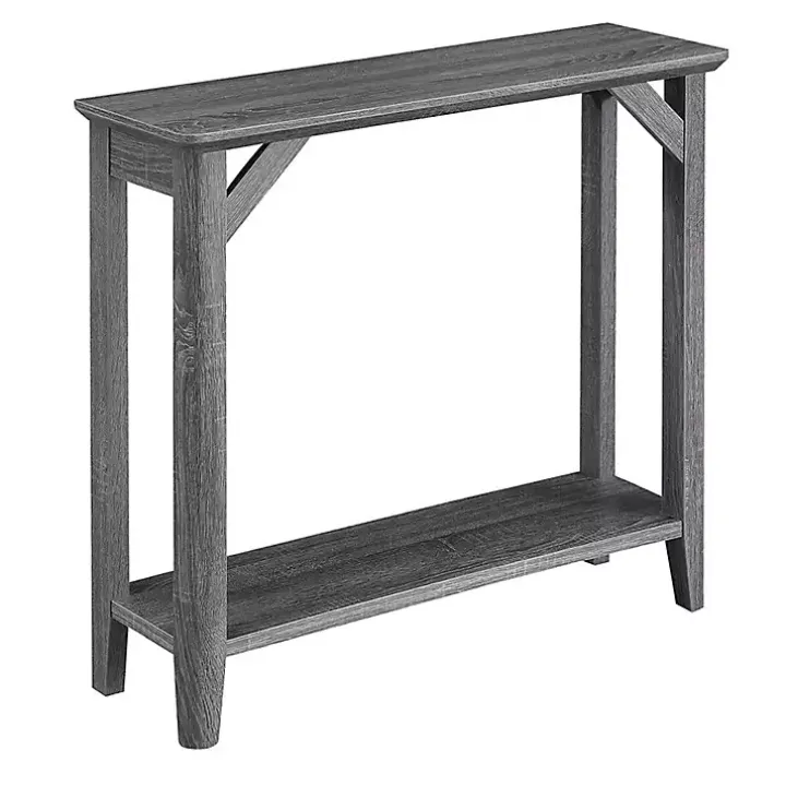 Gray Tapered Legs Rustic Console Table