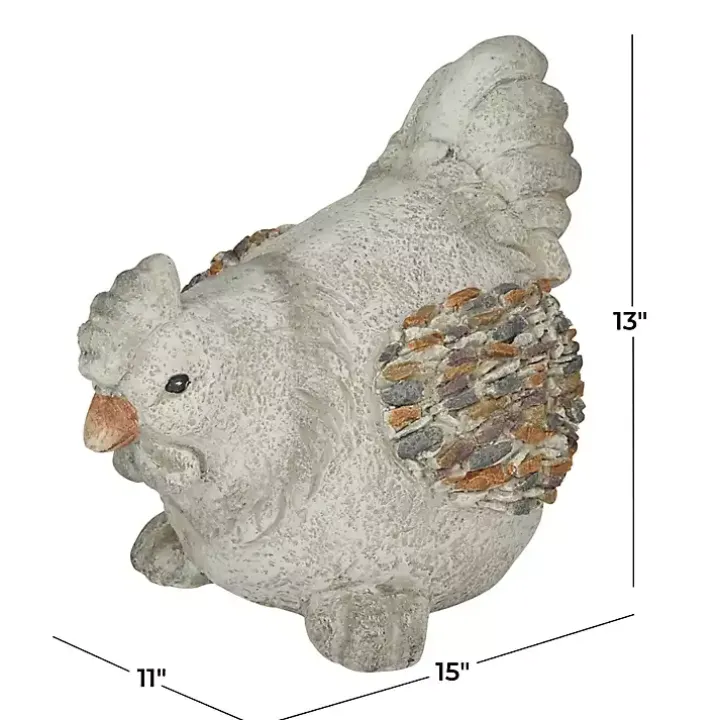 Gray Textured Chicken Statue
