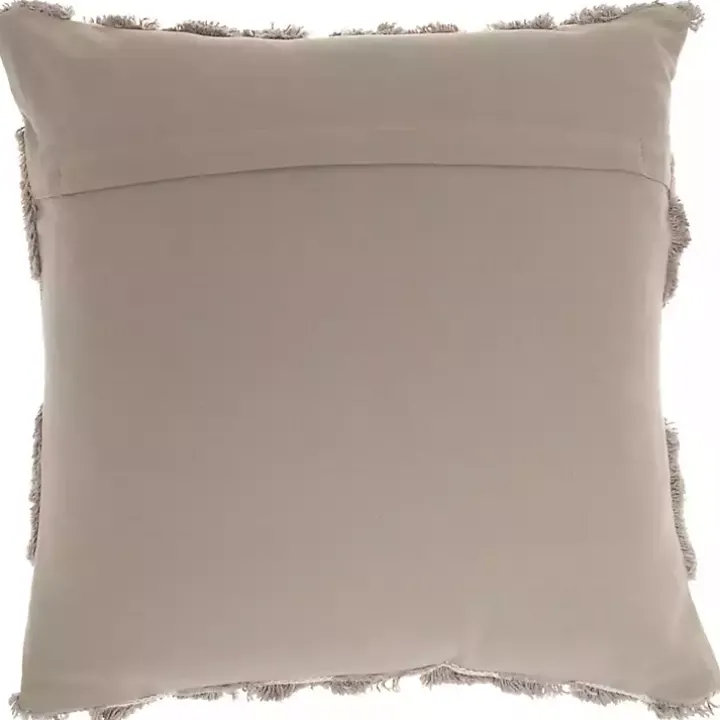 Gray Tufted Diagonal Checkers Throw Pillow