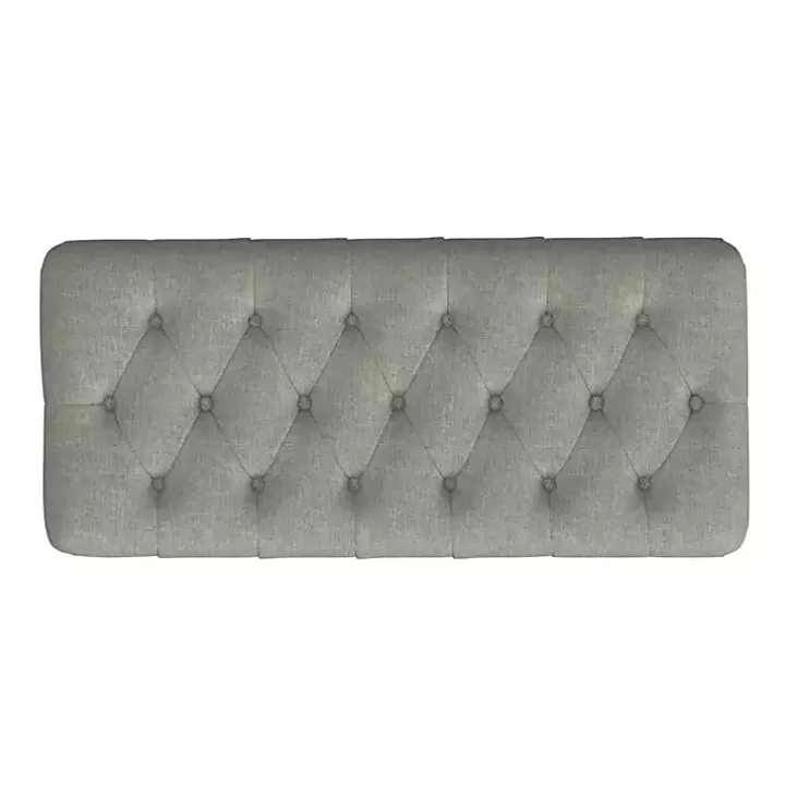 Gray Tufted Upholstered Storage Bench