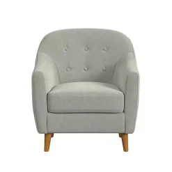 Gray Tufted Woven Accent Chair