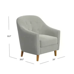 Gray Tufted Woven Accent Chair