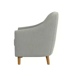 Gray Tufted Woven Accent Chair