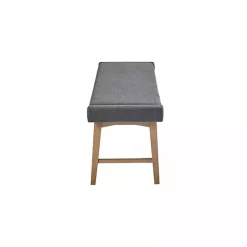 Gray Upholstered and Wood Legs Bench