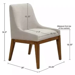 Gray Upholstered Armless Dining Chairs, Set of 2