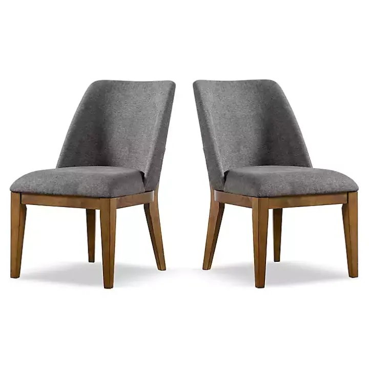 Gray Upholstered Cassie Dining Chairs, Set of 2