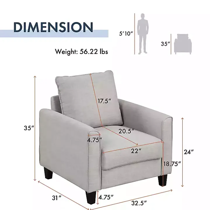 Gray Upholstered Jorden Accent Chair