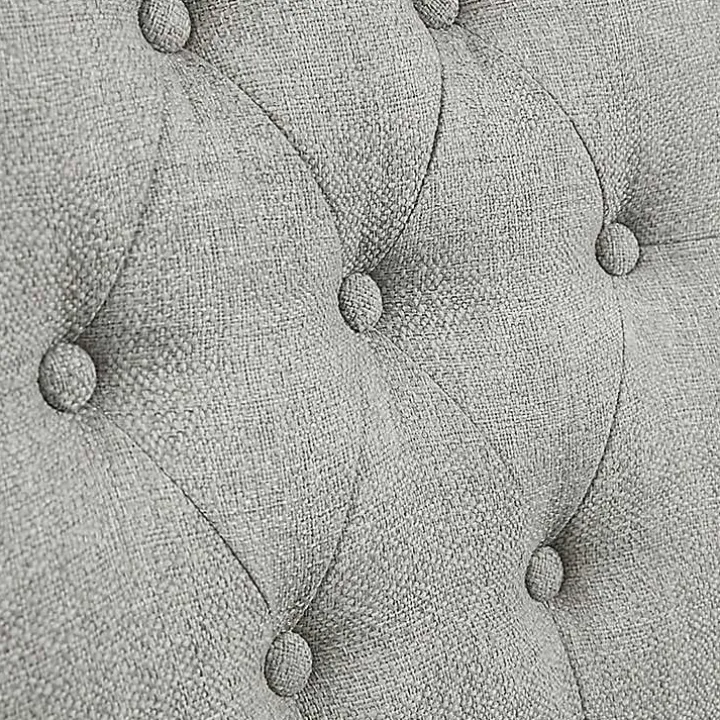 Gray Upholstered Tufted Button Back Counter Stool