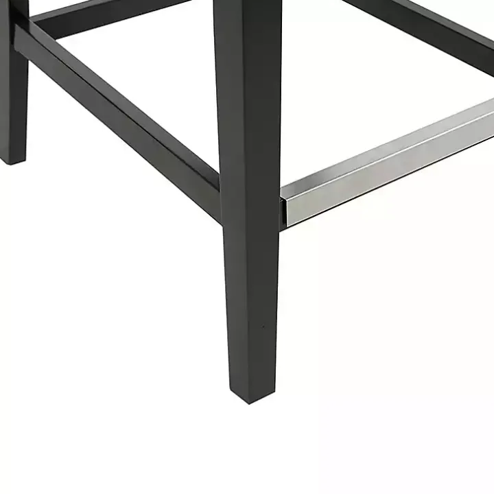 Gray Upholstered Tufted Button Back Counter Stool
