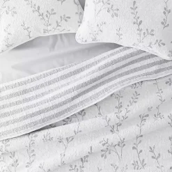 Gray Vines Reversible 3-pc. King Quilt Set