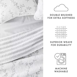 Gray Vines Reversible 3-pc. King Quilt Set