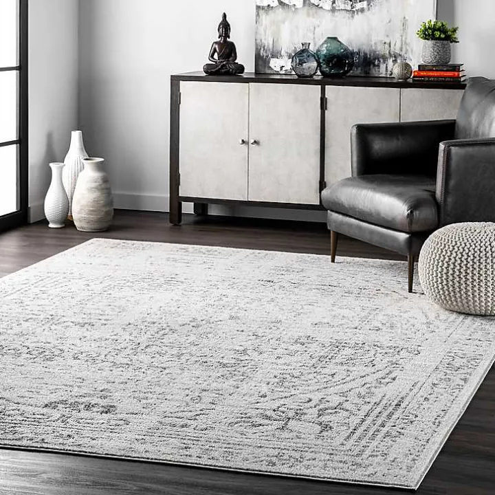 Gray Vintage Distressed Area Rug, 12x18