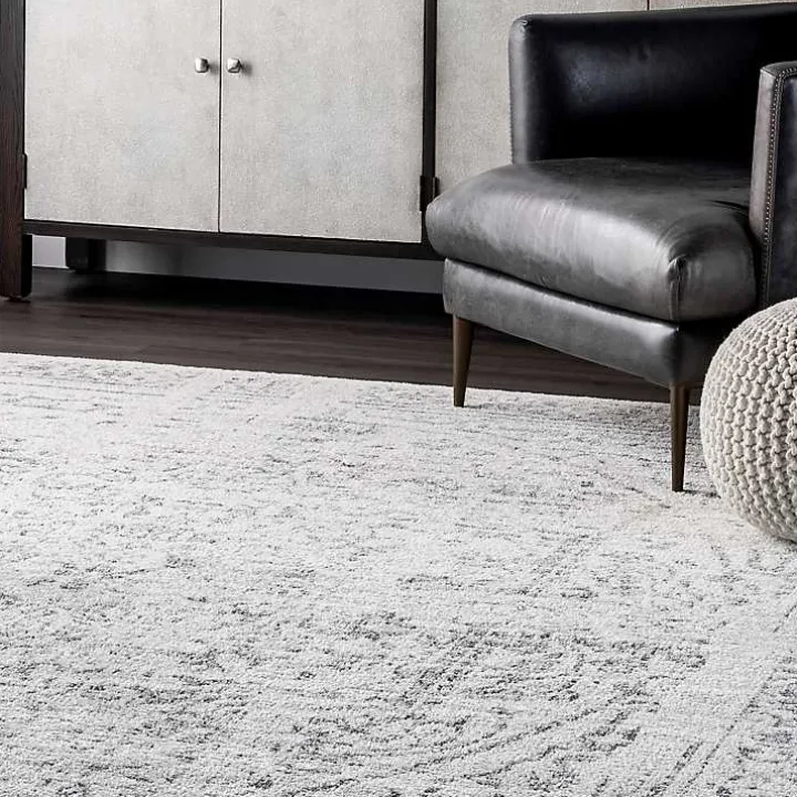 Gray Vintage Distressed Area Rug, 12x18