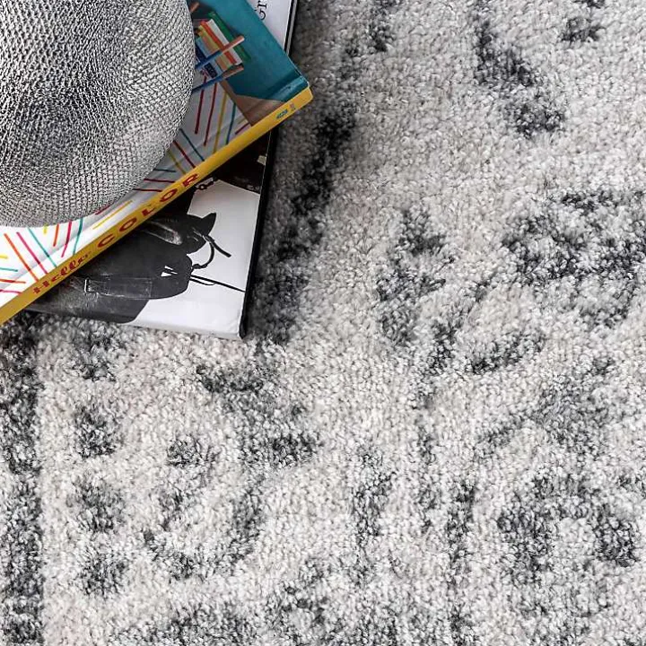Gray Vintage Distressed Area Rug, 8x12